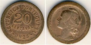 20 Centavo Première République portugaise (1910 - 1926) Bronze 