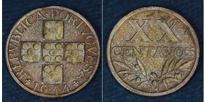 20 Centavo Second Portuguese Republic (1933 - 1974) Bronze 