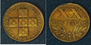 20 Centavo Second Portuguese Republic (1933 - 1974) Bronze 