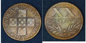 20 Centavo Second Portuguese Republic (1933 - 1974) Bronze 