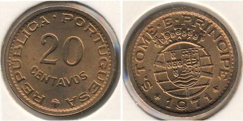 20 Centavo São Tomé and Príncipe (1469 - 1975) Bronze 