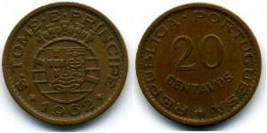 20 Centavo Portugal / São Tomé and Príncipe (1469 - 1975) Bronze 