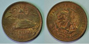 20 Centavo United Mexican States (1867 - ) Bronze 