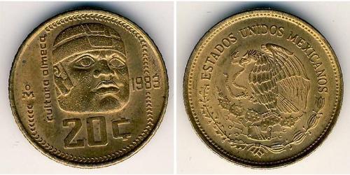 20 Centavo United Mexican States (1867 - ) Bronze 