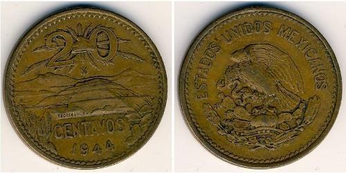 20 Centavo United Mexican States (1867 - ) Bronze 