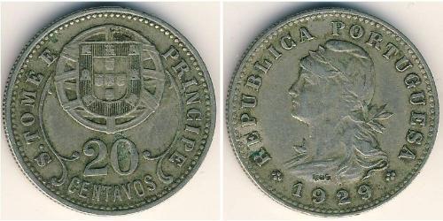 20 Centavo Sao Tomé-et-Principe (1469 - 1975) Bronze/Nickel 