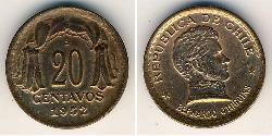 20 Centavo Cile Bronzo 