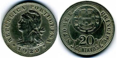 20 Centavo Santo Tomé y Príncipe (1469 - 1975) Cobre/Zinc 