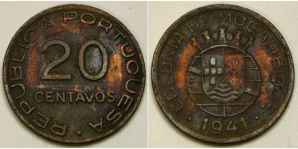 20 Centavo Mozambique Copper 
