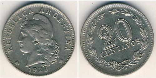 20 Centavo Argentine Republic (1861 - ) Copper/Nickel 