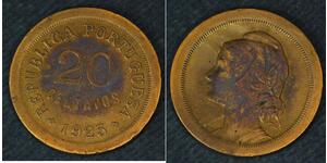 20 Centavo First Portuguese Republic (1910 - 1926) Copper/Nickel 