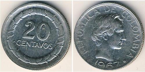 20 Centavo Republic of Colombia (1886 - ) Copper/Nickel 