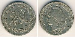 20 Centavo Argentinien (1861 - ) Cuivre/Nickel 
