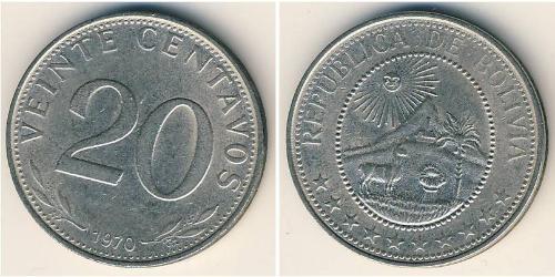 20 Centavo Bolivie (1825 - ) Cuivre/Nickel 