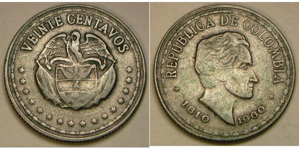 20 Centavo Republique de Colombie (1886 - ) Cuivre/Nickel 