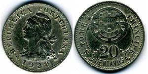 20 Centavo São Tomé and Príncipe (1469 - 1975) Kupfer/Zink 