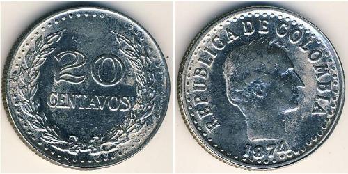 20 Centavo Republic of Colombia (1886 - ) Nickel 