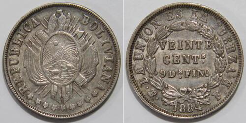 20 Centavo Bolivia Plata 