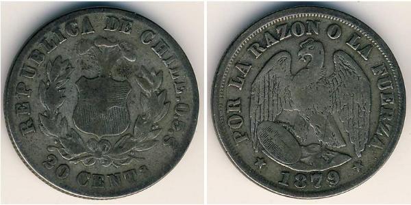 20 Centavo Chile Plata 