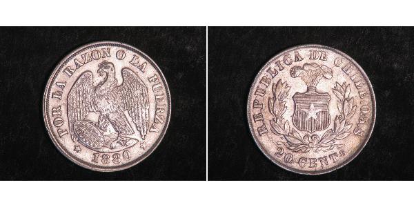 20 Centavo Chile Plata 