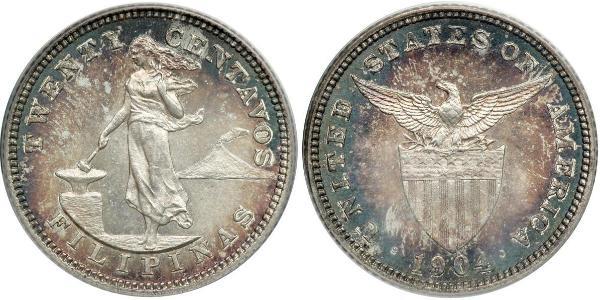 20 Centavo Filipinas Plata 