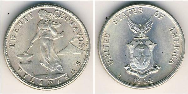 20 Centavo Filipinas Plata 
