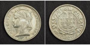 20 Centavo Primera República Portuguesa (1910 - 1926) Plata 