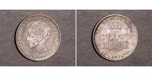 20 Centavo Puerto Rico Plata Alfonso XIII of Spain (1886 - 1941)