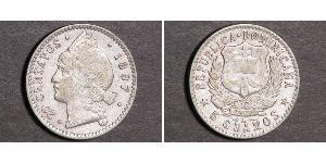 20 Centavo República Dominicana Plata 