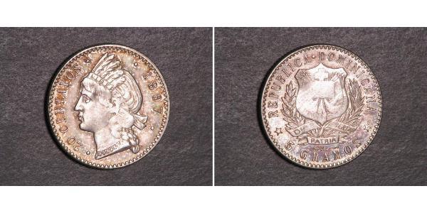 20 Centavo República Dominicana Plata 