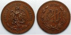 20 Centavo Messico (1867 - ) Rame 