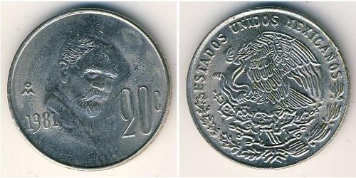20 Centavo Messico (1867 - ) Rame/Nichel 