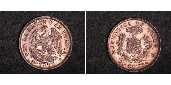 20 Centavo Chile Silber 