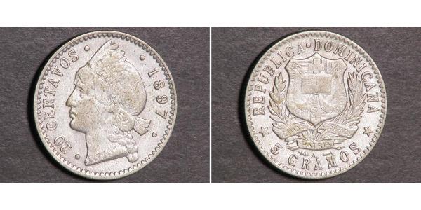 20 Centavo Dominican Republic Silver 