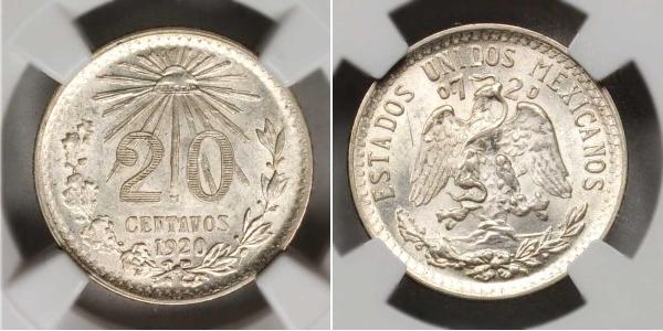 20 Centavo Mexico Silver 