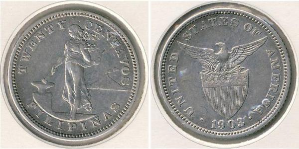 20 Centavo Philippines Silver 