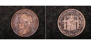 20 Centavo Puerto Rico Silver Alfonso XIII of Spain (1886 - 1941)