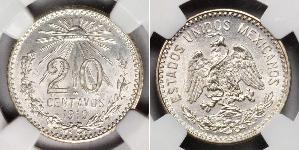 20 Centavo United Mexican States (1867 - ) Silver 