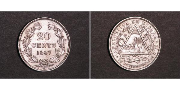 20 Centavo Nicaragua 銀 