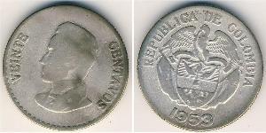 20 Centavo 哥伦比亚 銀 