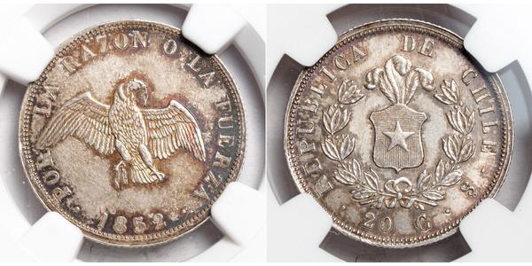 20 Centavo 智利 銀 