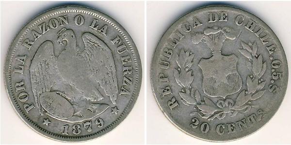 20 Centavo 智利 銀 