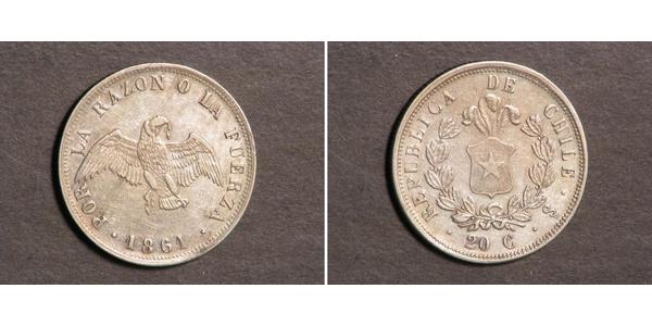 20 Centavo 智利 銀 