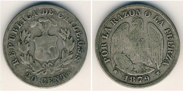 20 Centavo 智利 銀 