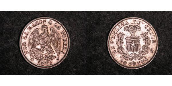 20 Centavo 智利 銀 