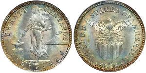 20 Centavo 菲律宾 銀 