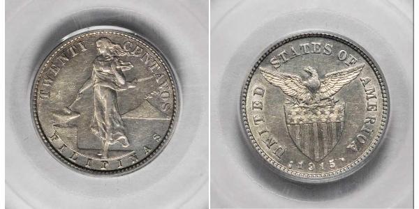 20 Centavo 菲律宾 銀 