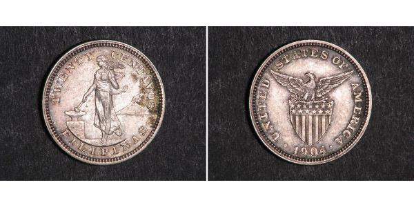 20 Centavo 菲律宾 銀 