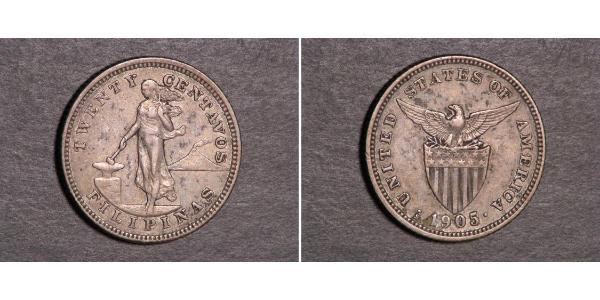 20 Centavo 菲律宾 銀 