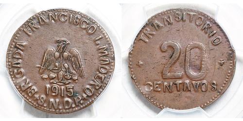 20 Centavo 墨西哥 銅 